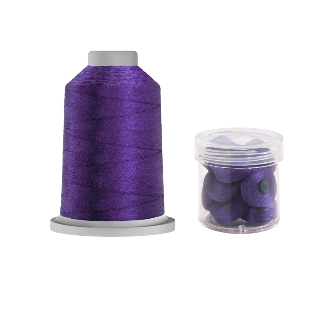 Glide Thread 40wt M Bundle - 5000 m Spool and M Bobbin Jar, 42607 Raven