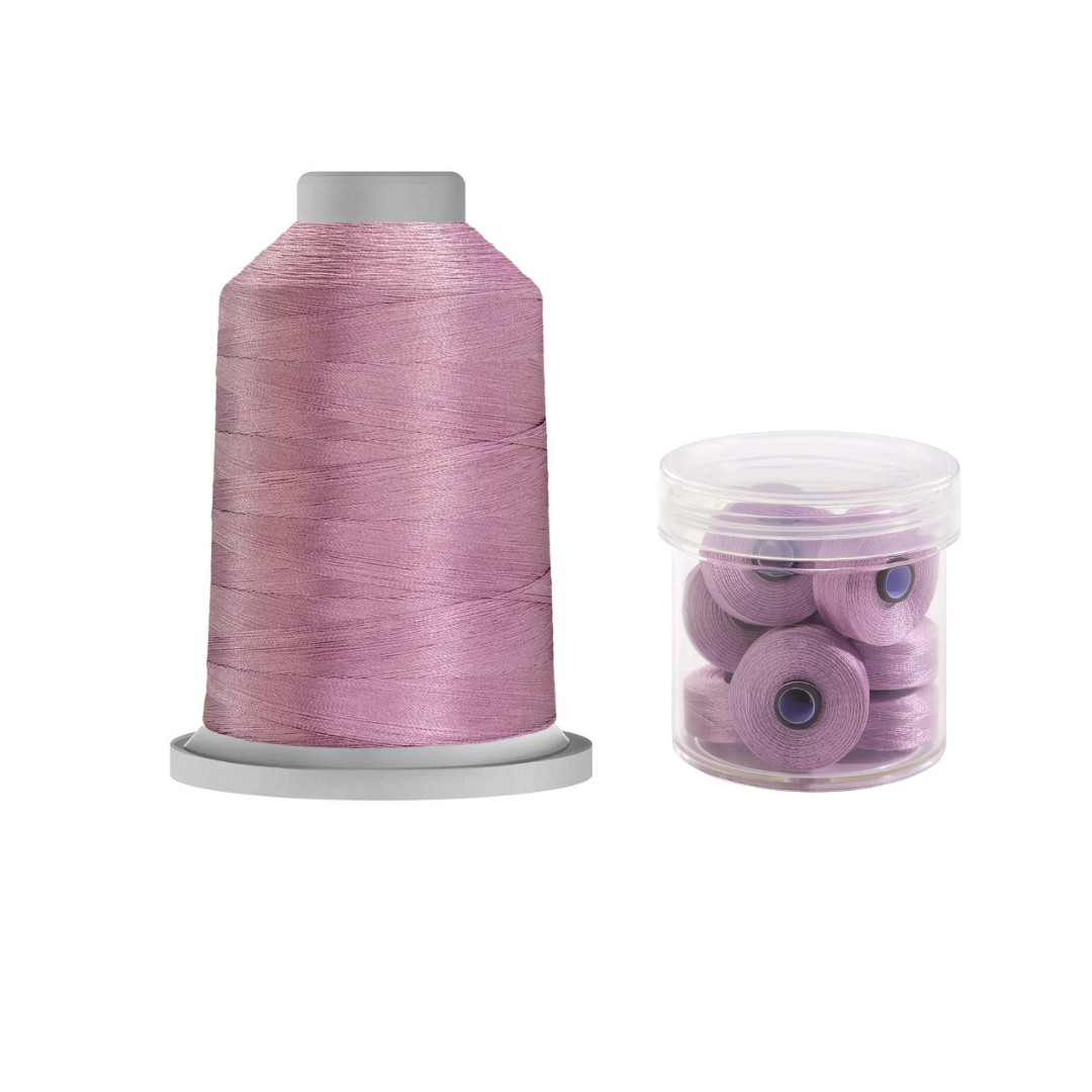 Glide Thread 40wt M Bundle - 5000 m Spool and M Bobbin Jar, 40522 Tabriz Orchid