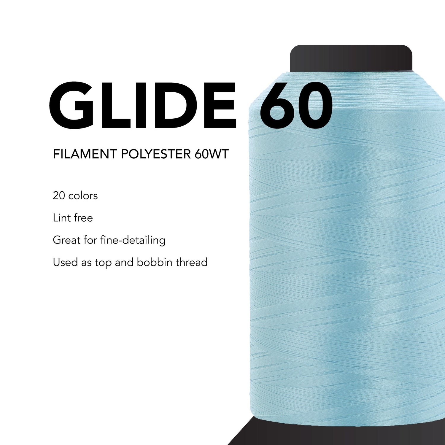 Glide 60wt fine quilting thread spools for detailed stitching and precision embroidery work