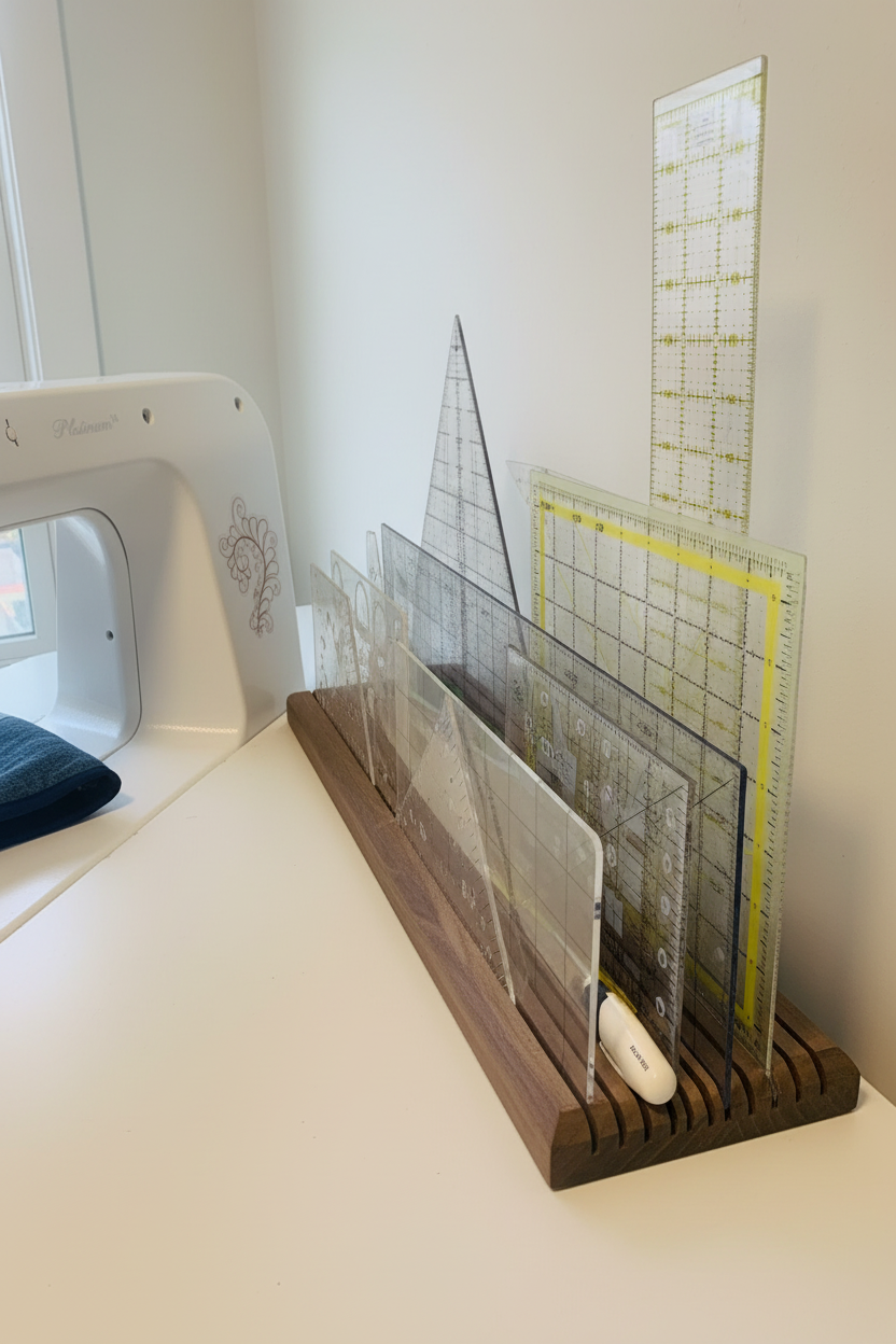 Longarm Hardwood Quilting Ruler Stand (1/4")