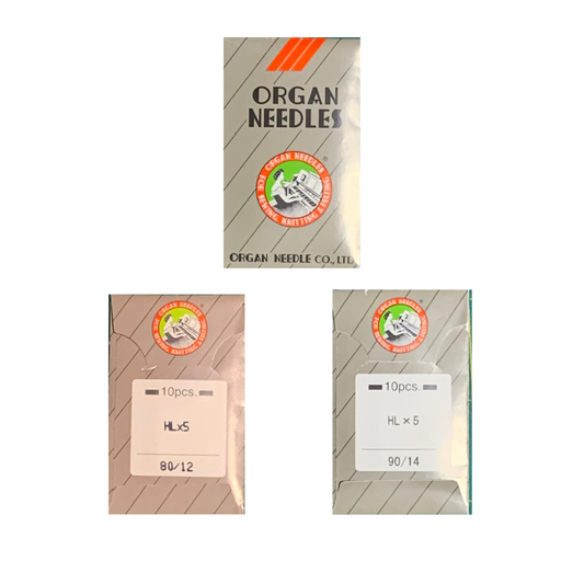 Organ HLx5 Machine Quilting Needles – Heavy Duty Flat Shank (10 Pack)