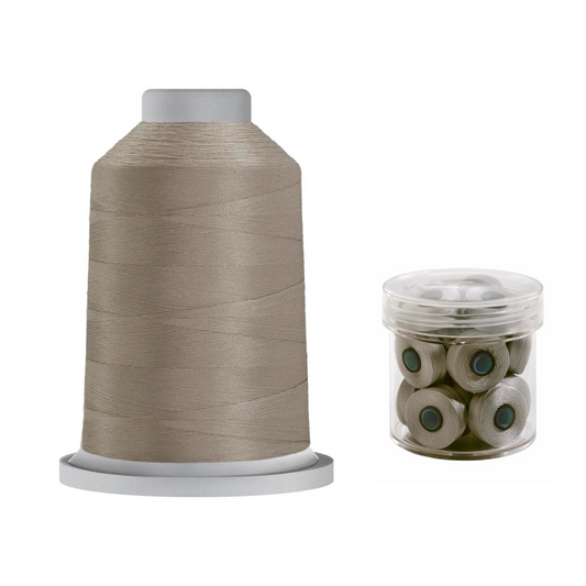 Glide Thread 40wt L Bundle - 5000 m Spool and L Bobbin Jar, 10CG3 Cool Grey 3