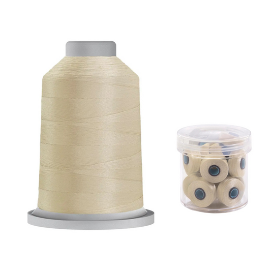 Glide Thread 40wt L Bundle - 5000 m Spool and L Bobbin Jar, 20001 Cream