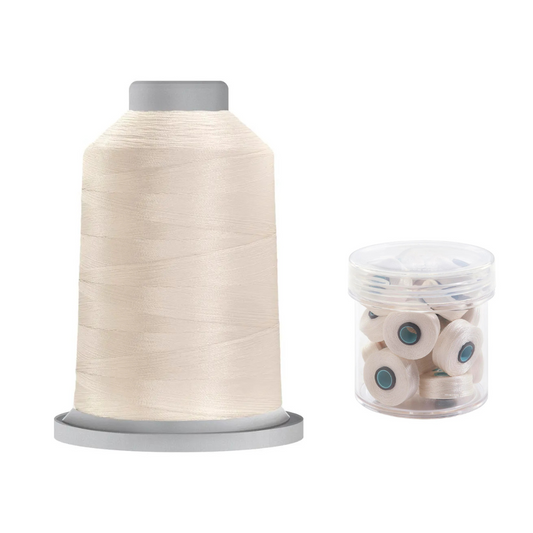 Glide Thread 40wt L Bundle - 5000 m Spool and L Bobbin Jar, 10WG1 Linen