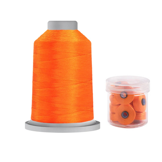 Glide Thread 40wt M Bundle - 5000 m Spool and M Bobbin Jar, 91505 Blaze