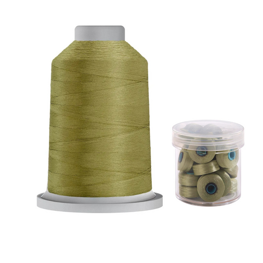 Glide Thread 40wt L Bundle - 5000 m Spool and L Bobbin Jar, 60350 Celery