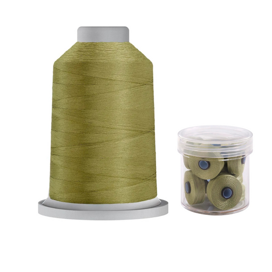 Glide Thread 40wt M Bundle - 5000 m Spool and M Bobbin Jar, 60580 Celery