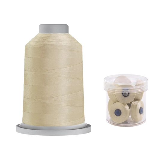 Glide Thread 40wt M Bundle - 5000 m Spool and M Bobbin Jar, 20001 Cream