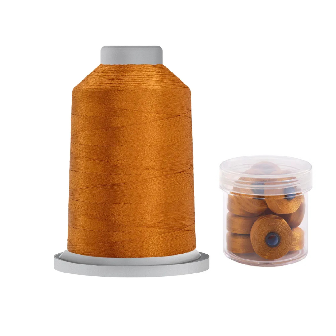 Glide Thread 40wt M Bundle - 5000 m Spool and M Bobbin Jar, 80131 Desert Sunset