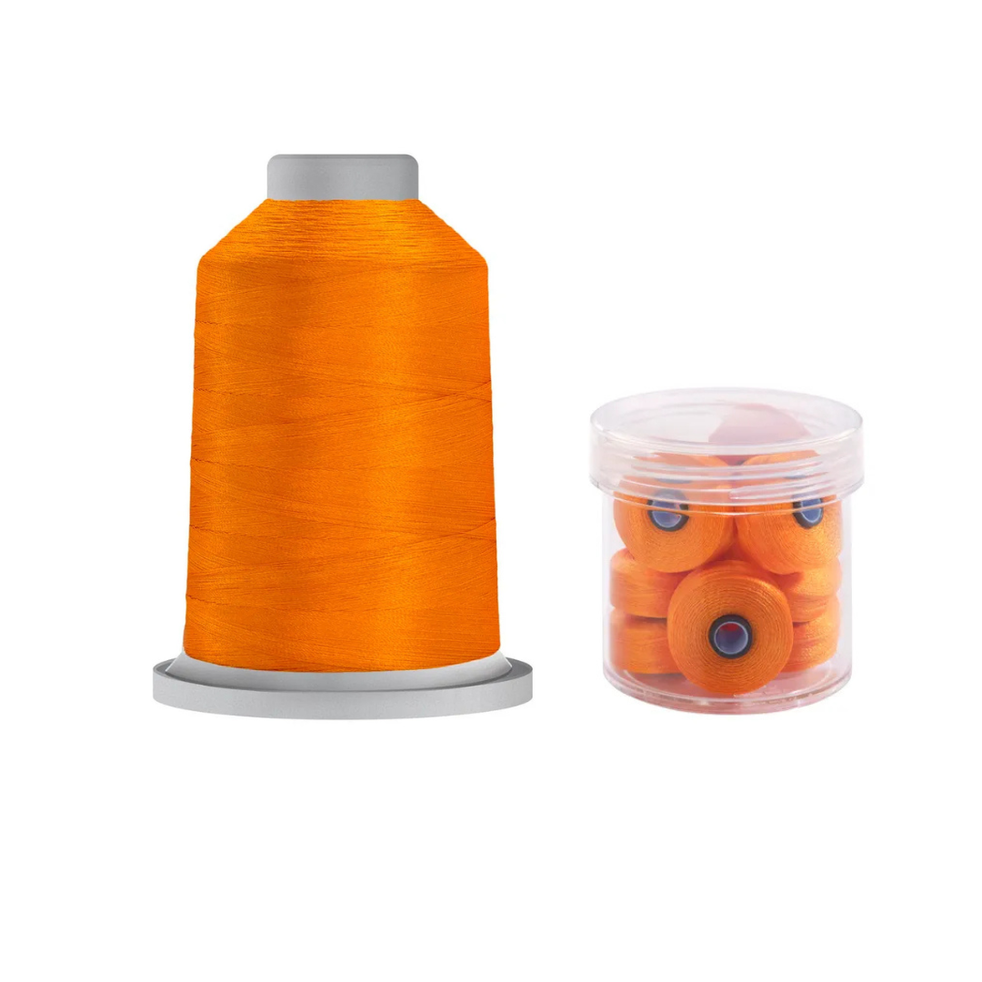 Glide Thread 40wt M Bundle - 5000 m Spool and M Bobbin Jar, 50144 Halloween