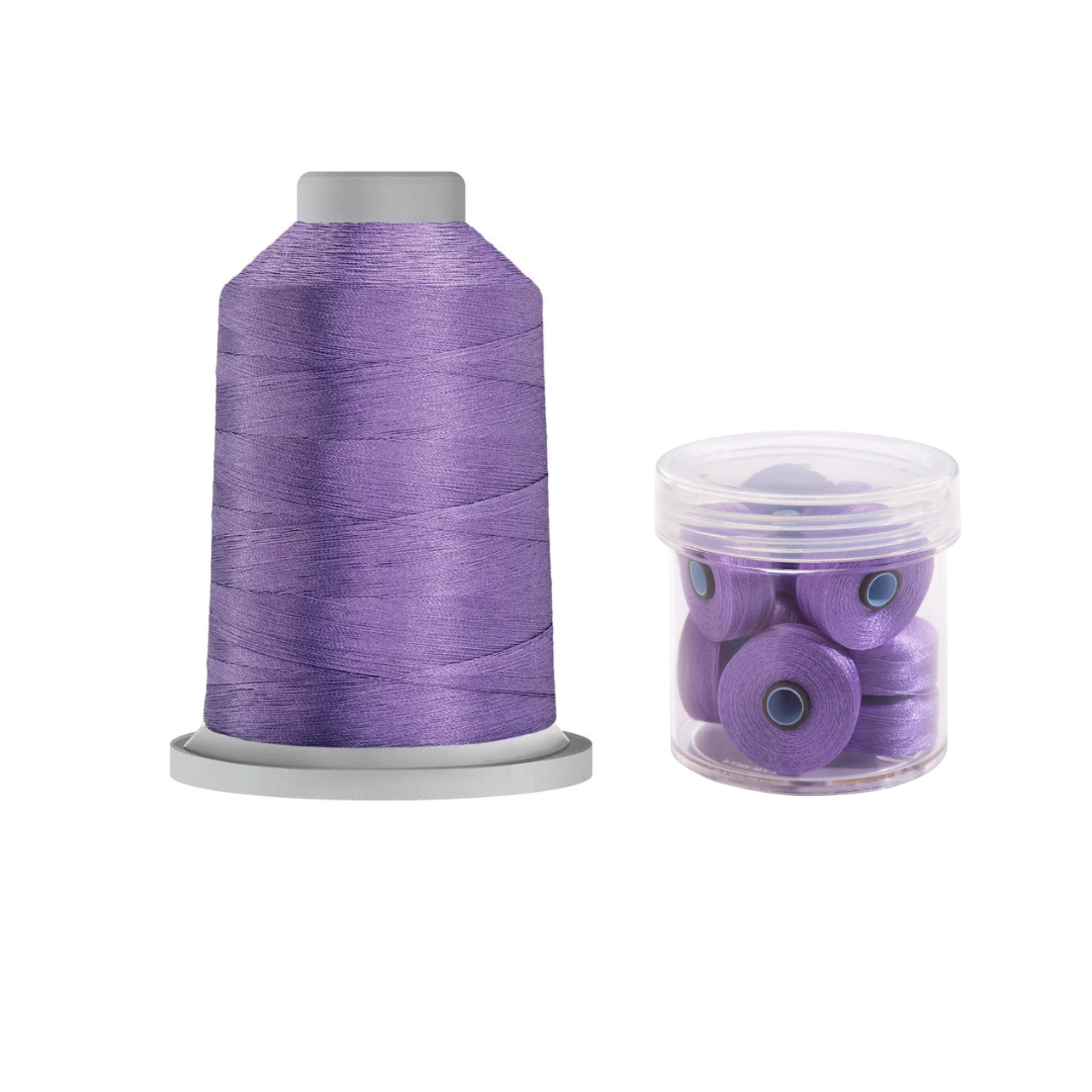 Glide Thread 40wt M Bundle - 5000 m Spool and M Bobbin Jar, 42655 Lilac