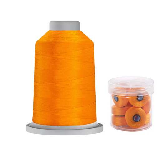 Glide Thread 40wt M Bundle - 5000 m Spool and M Bobbin Jar, 80130 Marigold