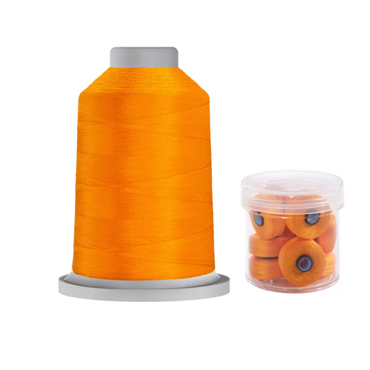 Glide Thread 40 wt M Bundle - 5000 m King Cone and M Bobbin Jar, 80130 Marigold
