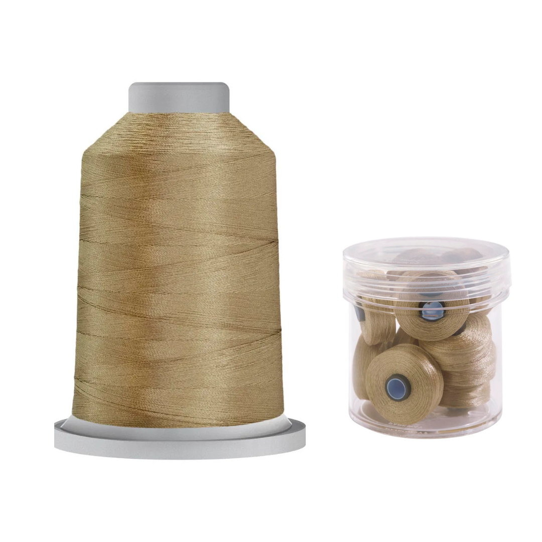 Glide Thread 40wt M Bundle - 5000 m Spool and M Bobbin Jar, 20727 Mocha