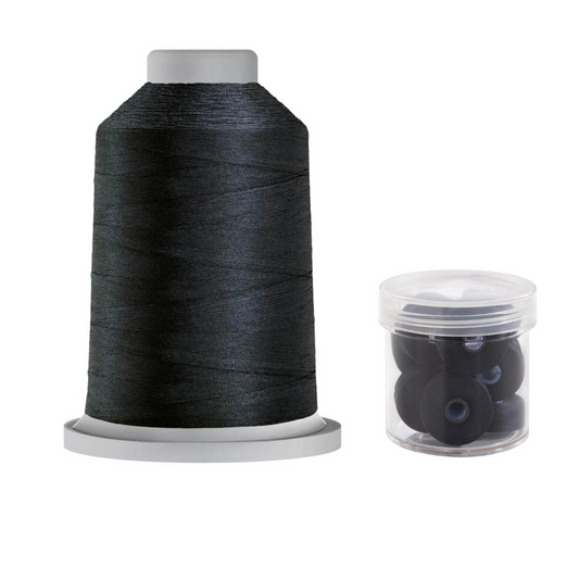 Glide Thread 40wt M Bundle - 5000 m Spool and M Bobbin Jar, 32965 Navy