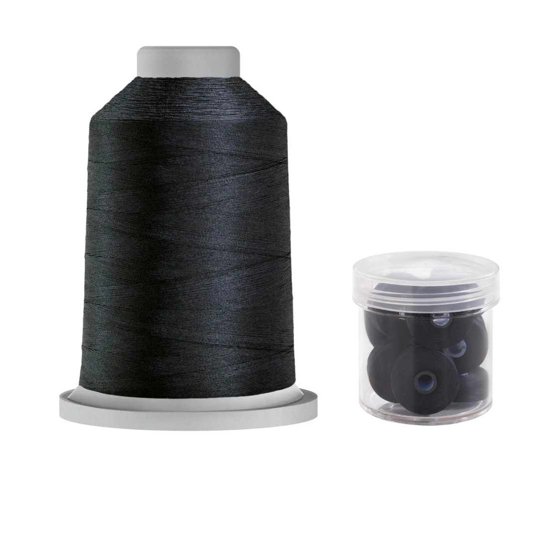 Glide Thread 40 wt M Bundle - 5000 m King Cone and M Bobbin Jar, 32965 Navy