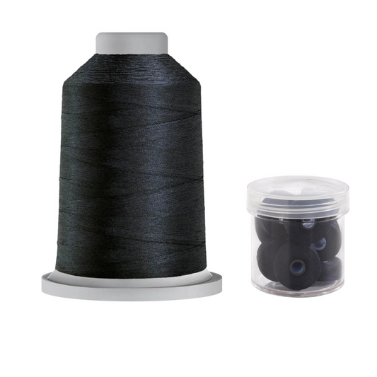 Glide Thread 40 wt M Bundle - 5000 m King Cone and M Bobbin Jar, 32965 Navy