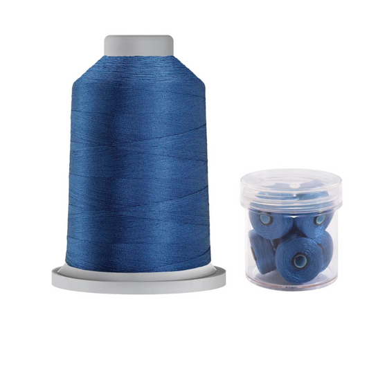 Glide Thread 40 wt M Bundle - 5000 m King Cone and M Bobbin Jar, 90285 Pacific