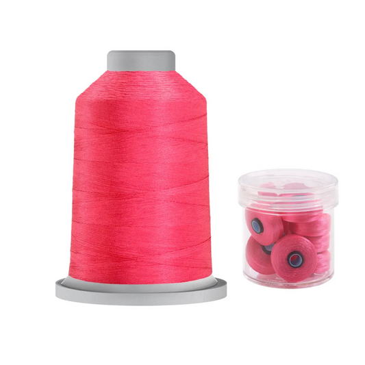 Glide Thread 40wt M Bundle - 5000 m Spool and M Bobbin Jar, 70205 Rhododendron