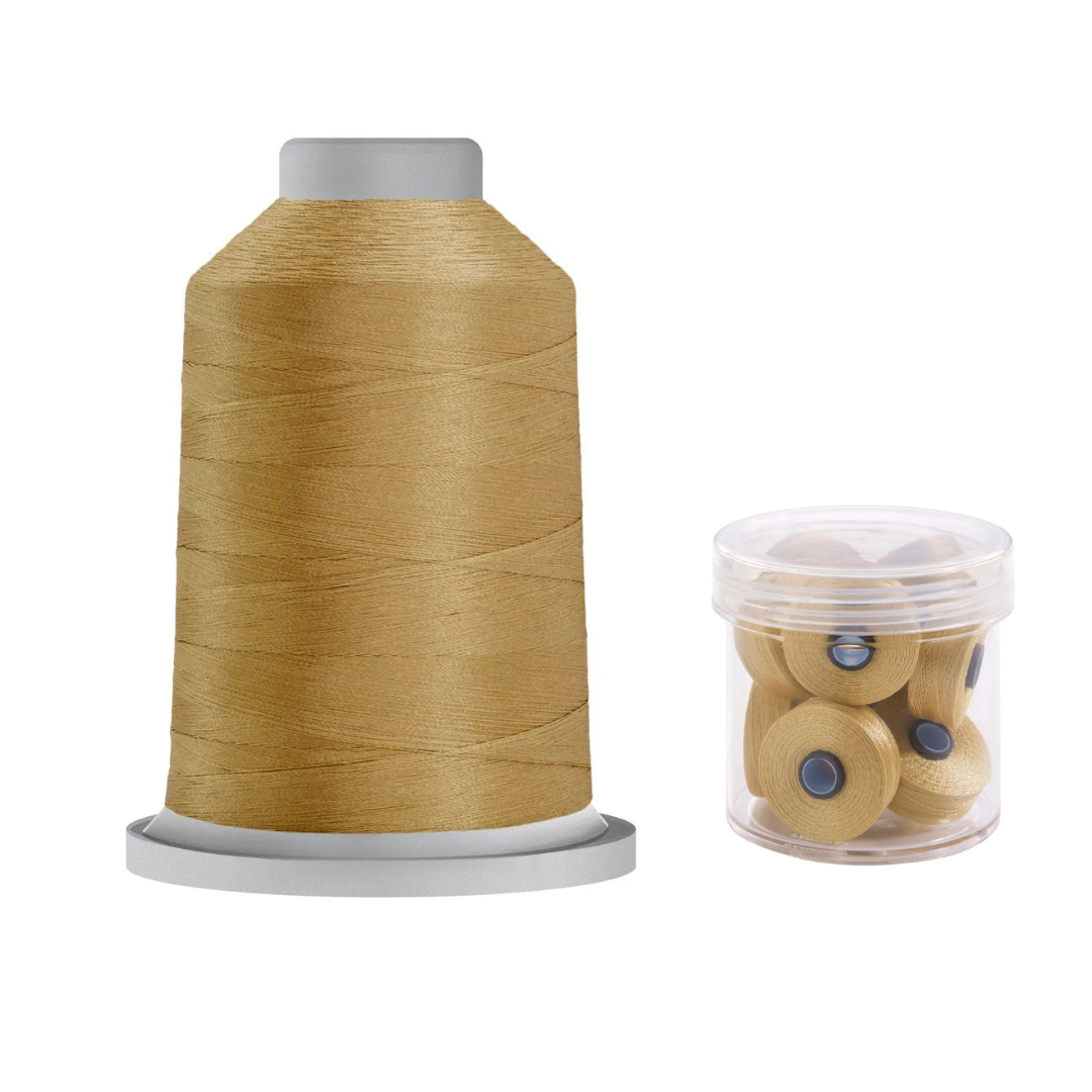 Glide Thread 40wt M Bundle - 5000 m Spool and M Bobbin Jar, 20466 Sand