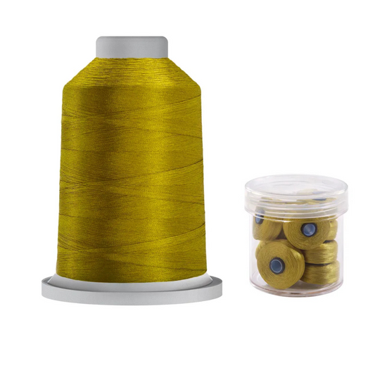 Glide Thread 40wt M Bundle - 5000 m Spool and M Bobbin Jar, 60398 Split Pea