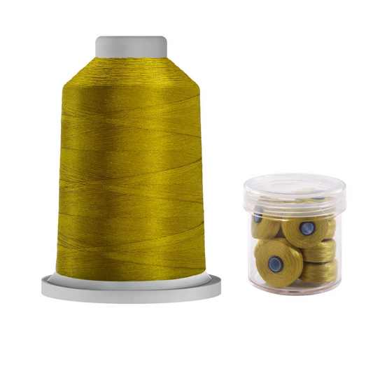 Glide Thread 40 wt M Bundle - 5000 m King Cone and M Bobbin Jar, 60398 Split Pea