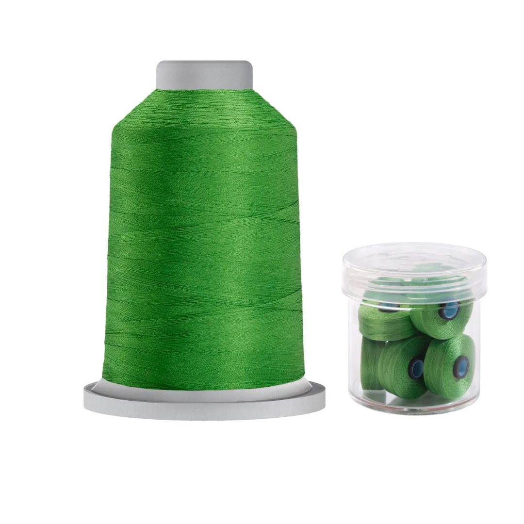 Glide Thread 40wt M Bundle - 5000 m Spool and M Bobbin Jar, 60362 Turf