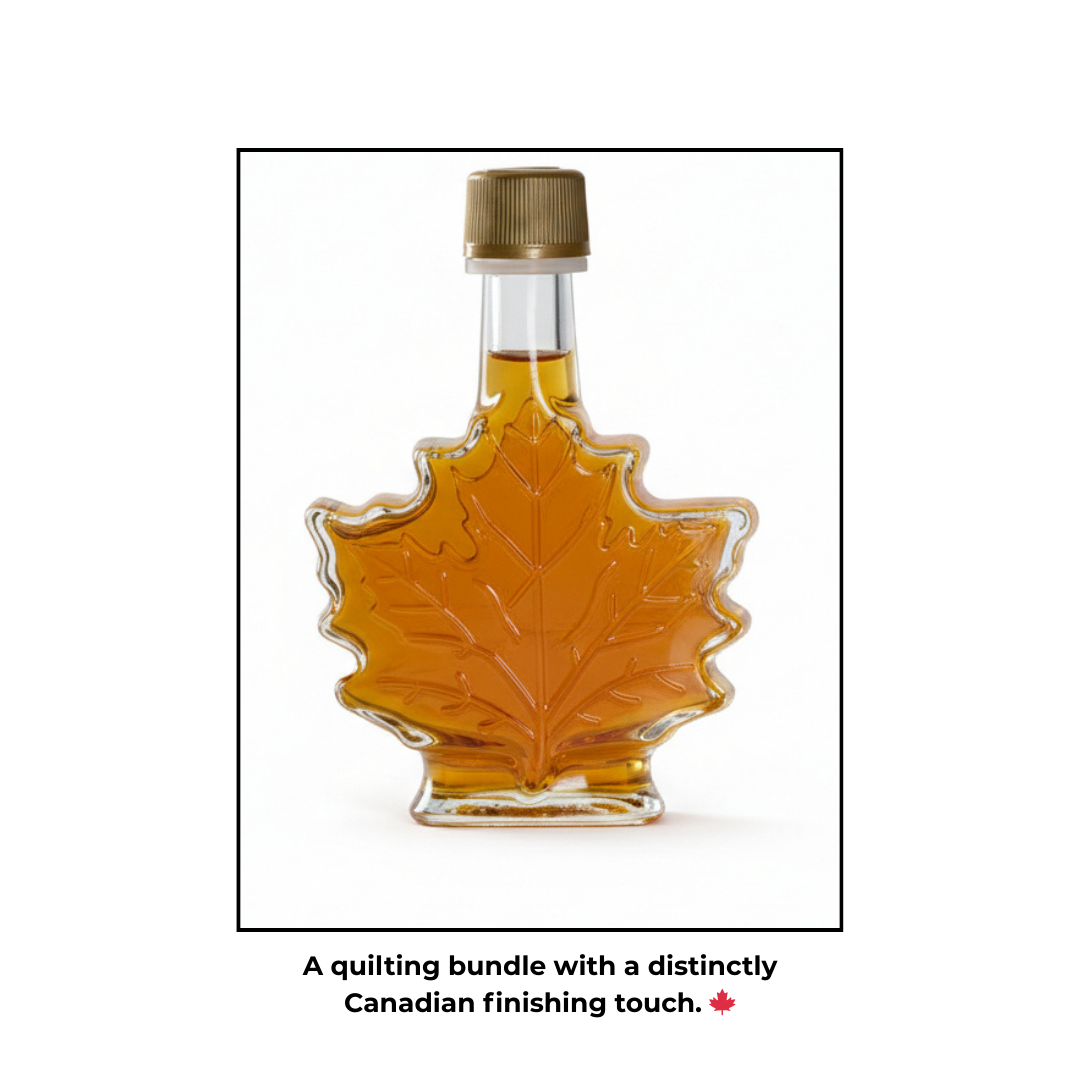 Strong & Free Signature Quilting Bundle – Maple Leaf Ruler Set + Canadian Thread & Maple Syrup