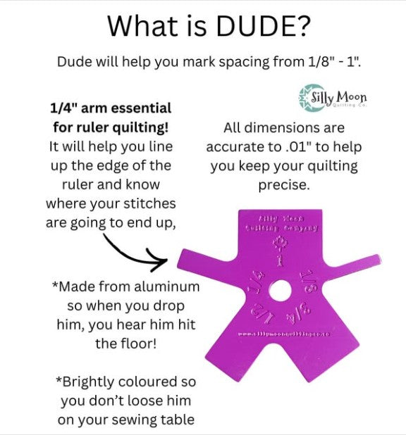 Quilting Spacing Tool – Dude - Silly Moon
