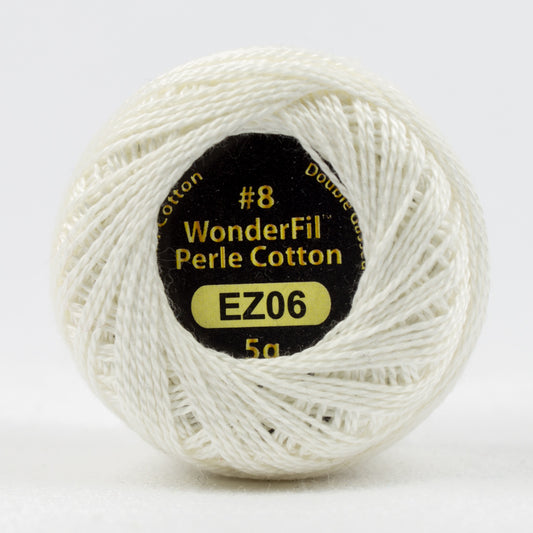 WonderFil Eleganza 8wt Perle Cotton 5g - First Snow EZ06