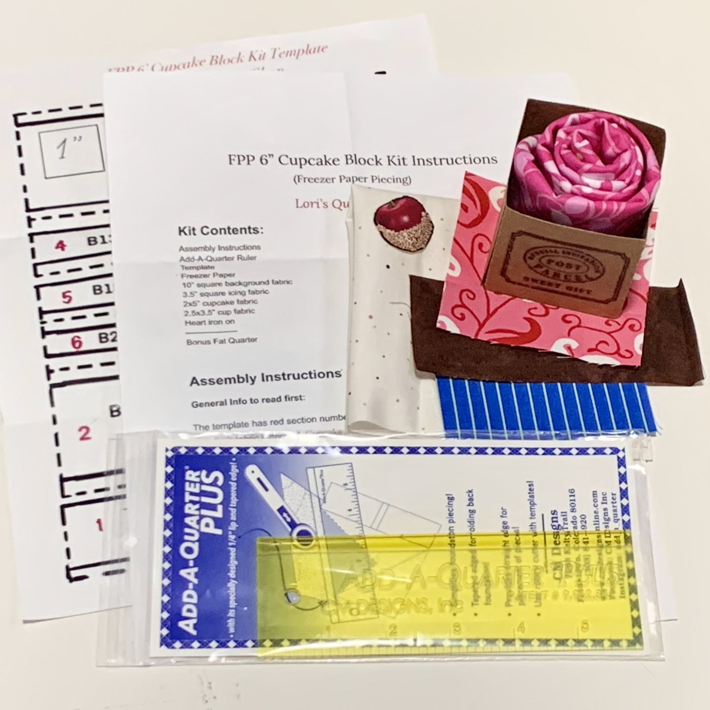 Quilt Your Own Cupcake: Pattern, Fabric & Ruler Included - Lori's Quilting Shop