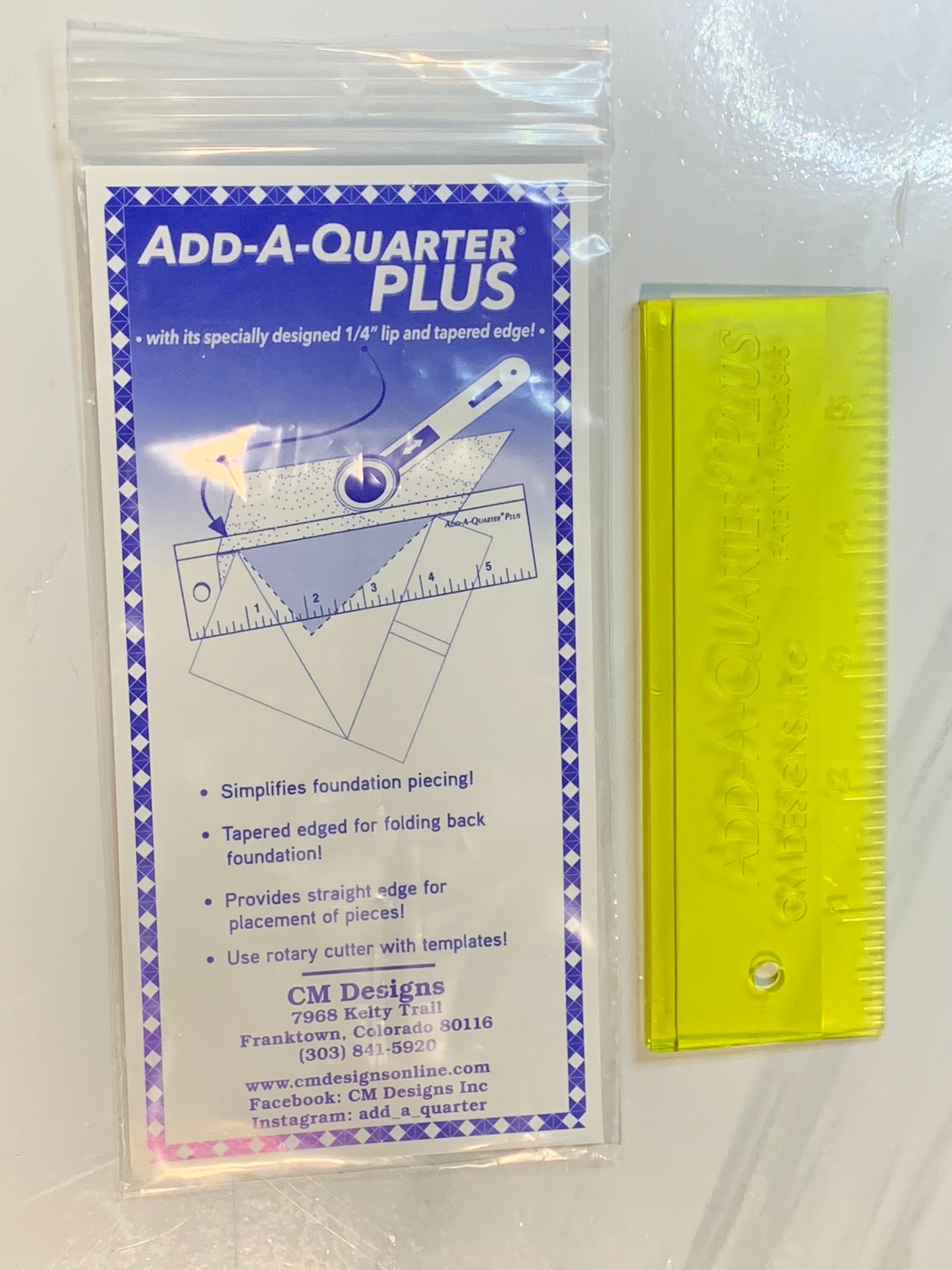 Add-A-Quarter Plus Ruler 6"