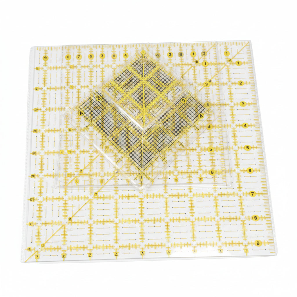 Square Quilting Ruler Set | 2.5", 4.5", 6.5" & 9.5" Easy-Read Acrylic Quilt Rulers