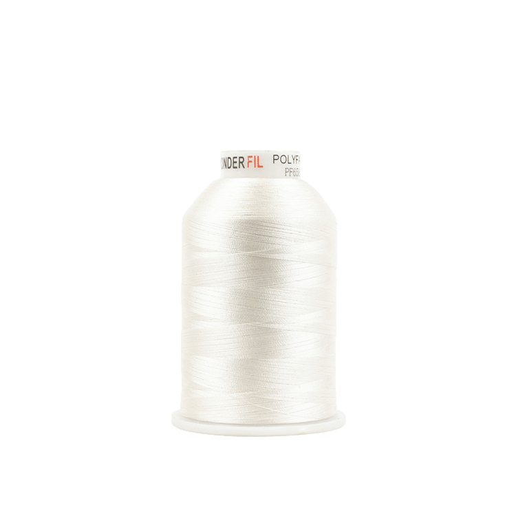 WonderFil Polyfast 40wt Polyester Thread - Frosty White (Cream) P5-6582 - 5000m King Spool