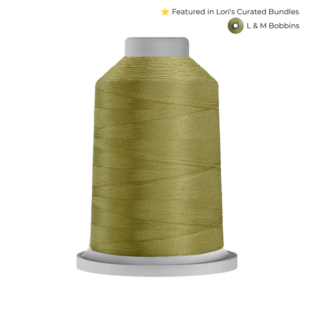 Glide 40 wt Celery (60580) 5000 m king cone trilobal polyester quilting thread.