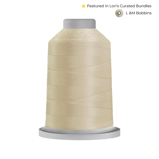 Glide 40 wt Cream (20001) 5000 m king cone trilobal polyester quilting thread.