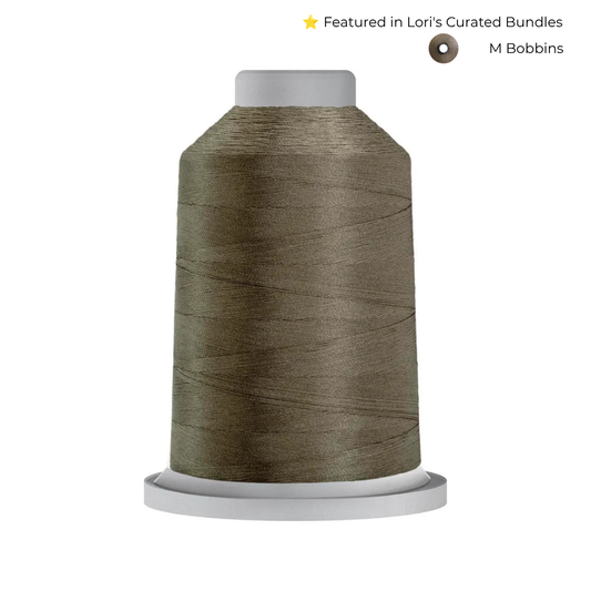 Glide 40 wt German Granite (10401) 5000 m king cone trilobal polyester quilting thread.