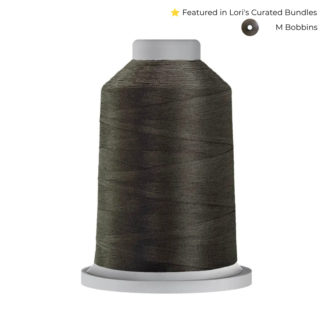 Glide 40 wt Medium Grey (10424) 5000 m king cone trilobal polyester quilting thread.