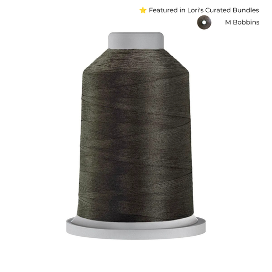 Glide 40 wt Medium Grey (10424) 5000 m king cone trilobal polyester quilting thread.