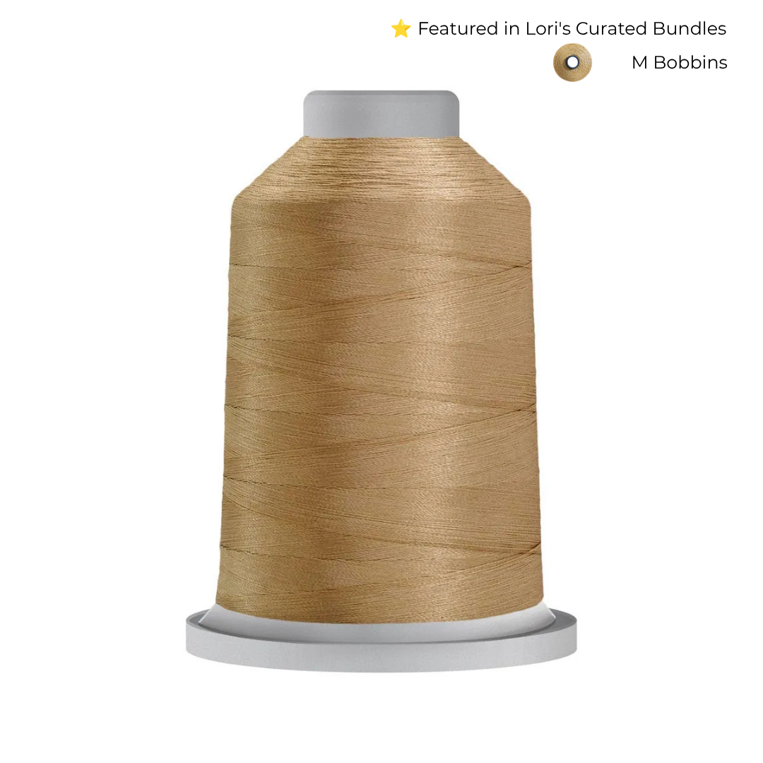 Glide 40 wt Sand (20466) 5000 m king cone trilobal polyester quilting thread.