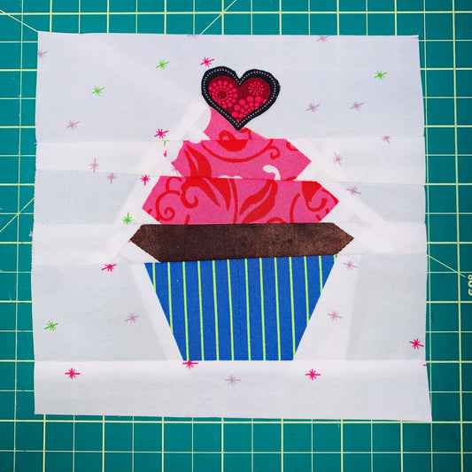 Cupcake Quilt Block Digital Pattern – Freezer Paper Piecing (6" x 6") - Lori's Quilting Shop