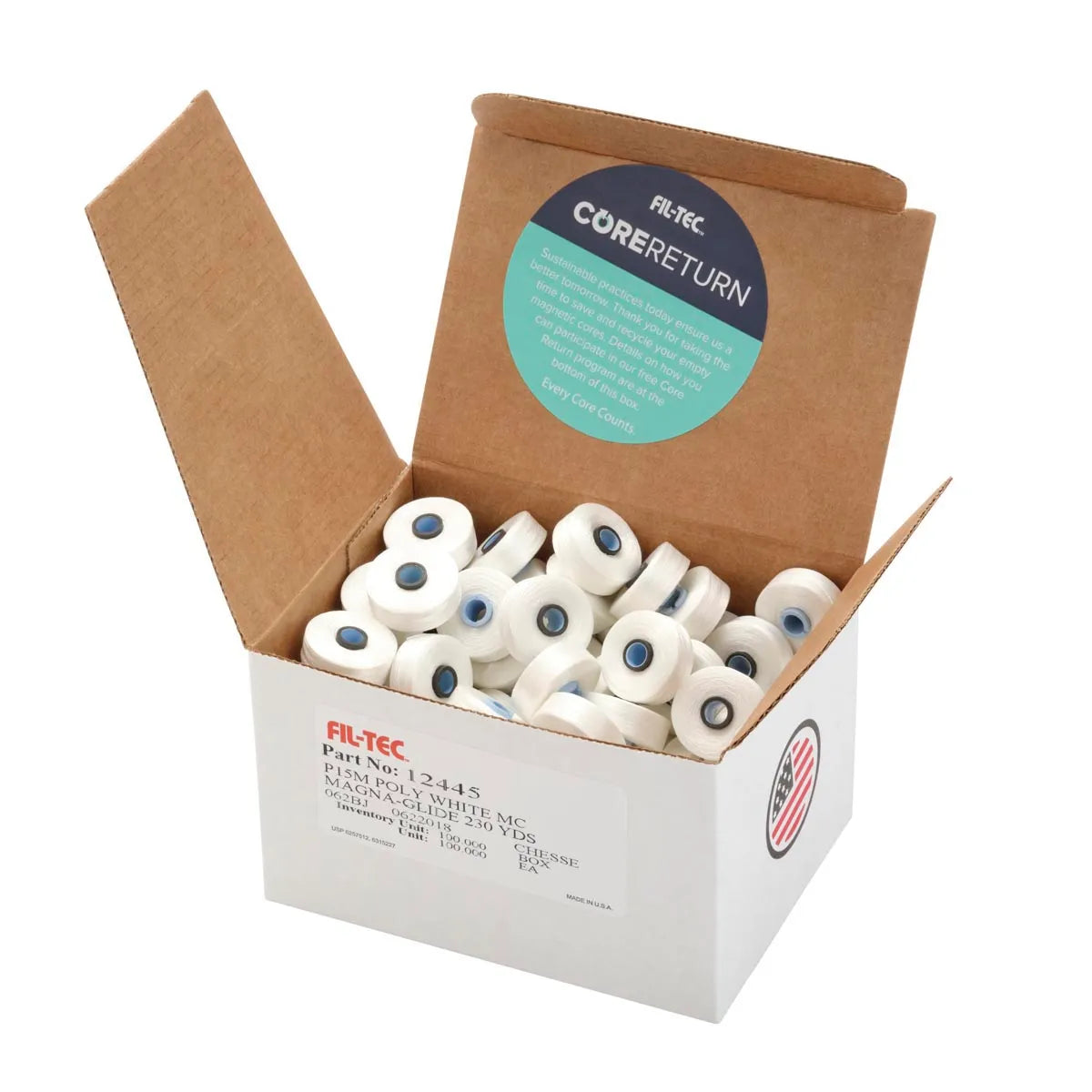 Magna-Glide Classic M - Box of 100 Bobbins White - 12445 - Lori's Quilting Shop