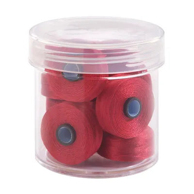 Magna-Glide Delights M - Jar of 10 Bobbins 90186 Candy Apple Red - Lori's Quilting Shop