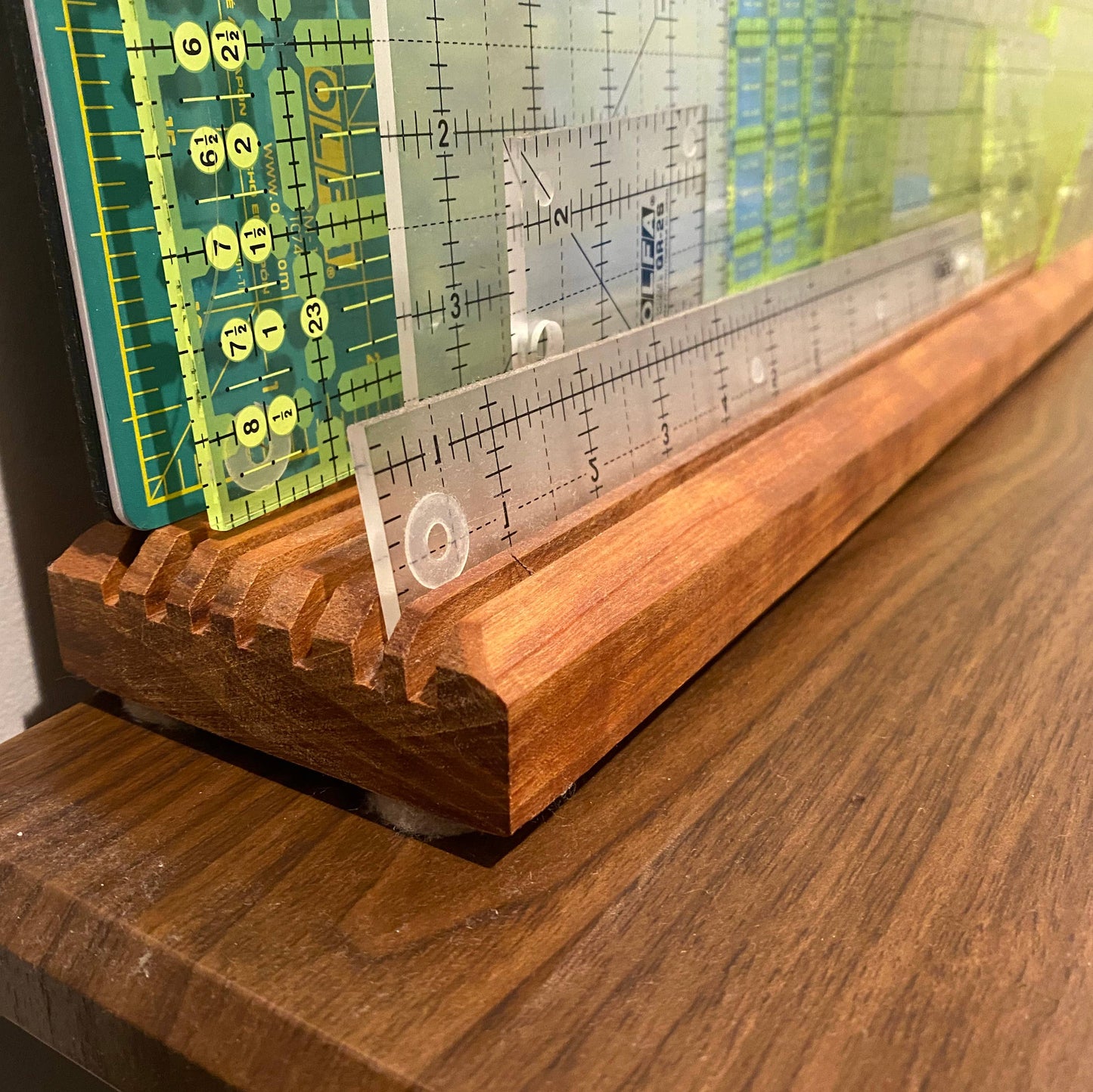 Longarm Quilting Ruler Rack & Stand (1/4") | Maple & Walnut Hardwood