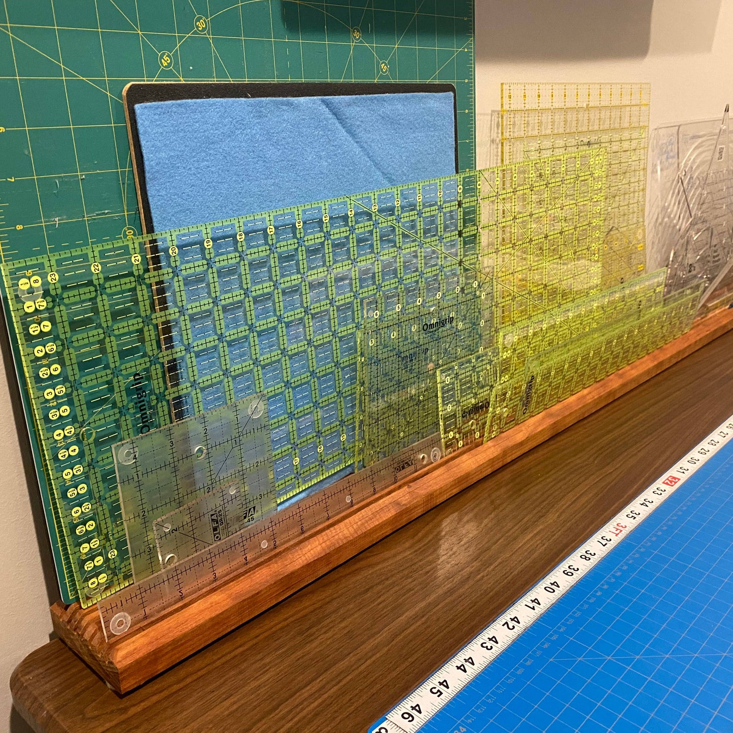 Longarm Quilting Ruler Rack & Stand (1/4") | Maple & Walnut Hardwood